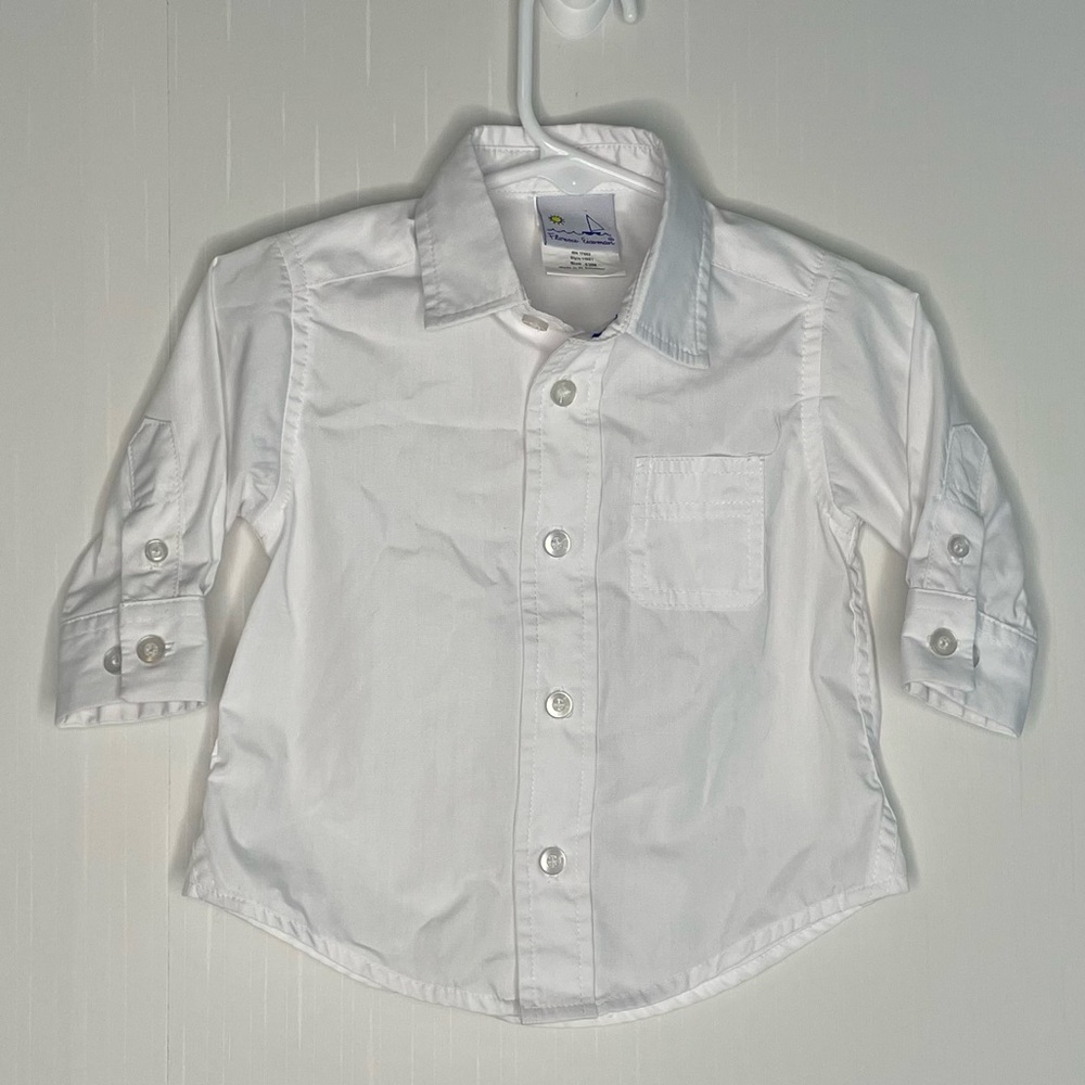 Florence Eiseman White Pocket Oxford Dress Shirt 12M